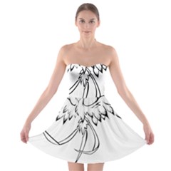 Phoenix Mythical Bird Animal Strapless Bra Top Dress by Wegoenart