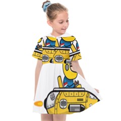 Cartoon Space Racer Galaxy Science Kids  Sailor Dress by Wegoenart