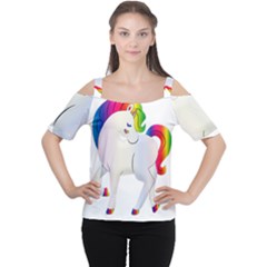 Rainbow Unicorn Unicorn Heart Cutout Shoulder Tee