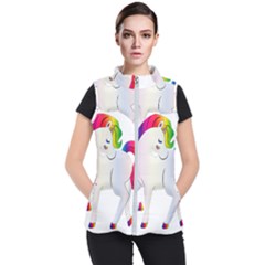 Rainbow Unicorn Unicorn Heart Women s Puffer Vest by Wegoenart