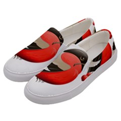 Red Robin Berry Red Berries Bird Men s Canvas Slip Ons by Wegoenart