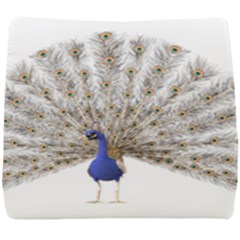 Peacock Colorful Bird Feather Blue Seat Cushion by Wegoenart