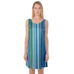 Painted Stripe Sleeveless Satin Nightdress