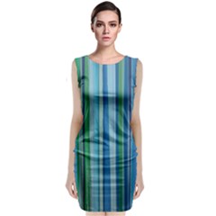 Painted Stripe Classic Sleeveless Midi Dress by dressshop