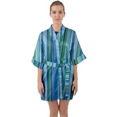 Painted Stripe Quarter Sleeve Kimono Robe