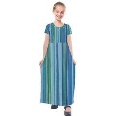 Painted Stripe Kids  Short Sleeve Maxi Dress by dressshop