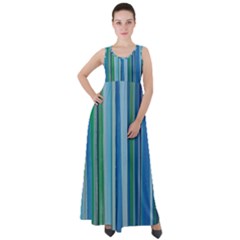 Painted Stripe Empire Waist Velour Maxi Dress
