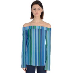 Painted Stripe Off Shoulder Long Sleeve Top by dressshop