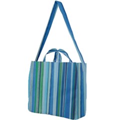 Painted Stripe Square Shoulder Tote Bag by dressshop