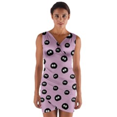 Totoro - Soot Sprites Pattern Wrap Front Bodycon Dress by Valentinaart