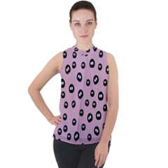 Totoro - Soot Sprites Pattern Mock Neck Chiffon Sleeveless Top by Valentinaart