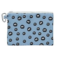Totoro - Soot Sprites Pattern Canvas Cosmetic Bag (xl) by Valentinaart