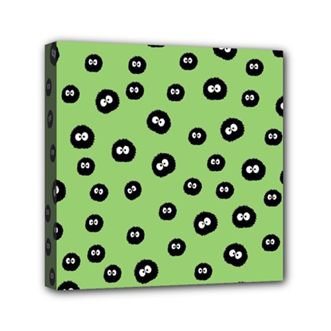 Totoro - Soot Sprites Pattern Mini Canvas 6  X 6  (stretched)