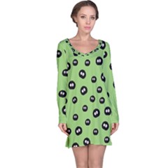 Totoro - Soot Sprites Pattern Long Sleeve Nightdress by Valentinaart