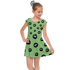 Totoro - Soot Sprites Pattern Kids  Cap Sleeve Dress by Valentinaart