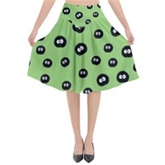 Totoro - Soot Sprites Pattern Flared Midi Skirt