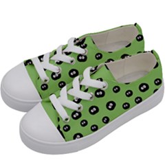 Totoro - Soot Sprites Pattern Kids  Low Top Canvas Sneakers by Valentinaart