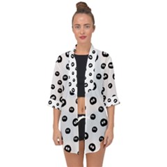 Totoro - Soot Sprites Pattern Open Front Chiffon Kimono by Valentinaart