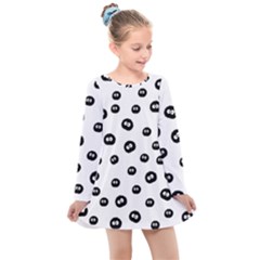 Totoro - Soot Sprites Pattern Kids  Long Sleeve Dress by Valentinaart