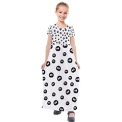 Totoro - Soot Sprites Pattern Kids  Short Sleeve Maxi Dress by Valentinaart