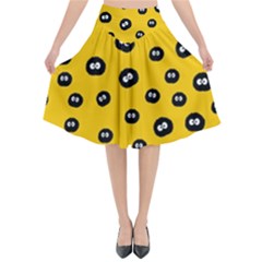 Totoro - Soot Sprites Pattern Flared Midi Skirt by Valentinaart