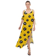 Totoro - Soot Sprites Pattern Maxi Chiffon Cover Up Dress by Valentinaart