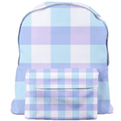 Gingham Duo Aqua On Lavender Giant Full Print Backpack by retrotoomoderndesigns