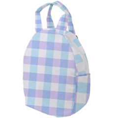 Gingham Duo Aqua On Lavender Travel Backpacks by retrotoomoderndesigns