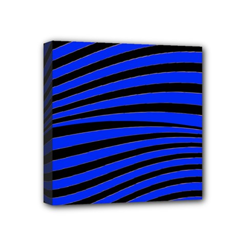 Black And Blue Linear Abstract Print Mini Canvas 4  X 4  (stretched) by dflcprintsclothing