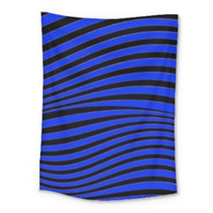 Black And Blue Linear Abstract Print Medium Tapestry by dflcprintsclothing