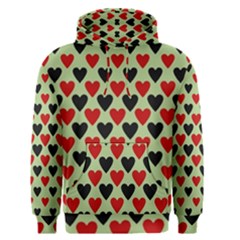 Red & Black Hearts - Olive Men s Pullover Hoodie by WensdaiAmbrose