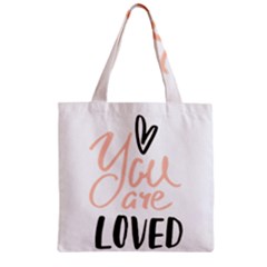 You Are Loved Zipper Grocery Tote Bag by alllovelyideas