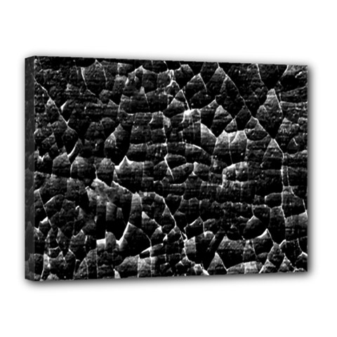 Black And White Grunge Cracked Abstract Print Canvas 16  X 12  (stretched) by dflcprintsclothing