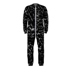 Black And White Grunge Cracked Abstract Print Onepiece Jumpsuit (kids) by dflcprintsclothing