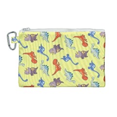 Dinosaurs - Yellow Finch Canvas Cosmetic Bag (large) by WensdaiAmbrose