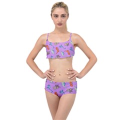 Dinosaurs - Violet Layered Top Bikini Set by WensdaiAmbrose