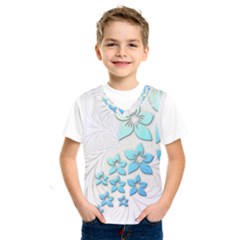 Flowers Background Leaf Leaves Blue Kids  Sportswear