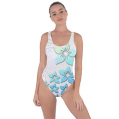 Flowers Background Leaf Leaves Blue Bring Sexy Back Swimsuit by Mariart