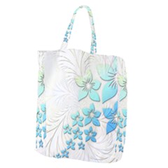 Flowers Background Leaf Leaves Blue Giant Grocery Tote by Mariart