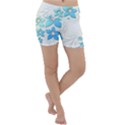 Flowers Background Leaf Leaves Blue Lightweight Velour Yoga Shorts View1