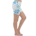 Flowers Background Leaf Leaves Blue Lightweight Velour Yoga Shorts View3