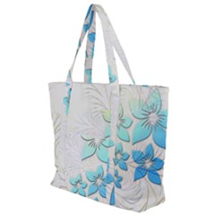 Flowers Background Leaf Leaves Blue Zip Up Canvas Bag by Mariart