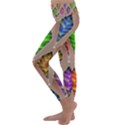 Abstract Background Colorful Leaves Kids  Lightweight Velour Classic Yoga Leggings View2