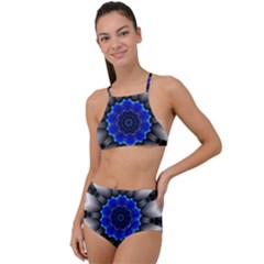 Kaleidoscope Abstract Round High Waist Tankini Set by Pakrebo