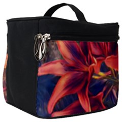 Red Lillies Bloom Flower Plant Make Up Travel Bag (big) by Pakrebo