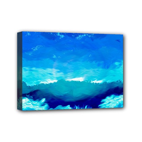 Blue Sky Artwork Drawing Painting Mini Canvas 7  X 5  (stretched) by Pakrebo