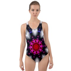 Kaleidoscope Round Metal Cut-out Back One Piece Swimsuit by Pakrebo