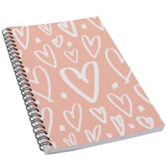 Coral Pattren With White Hearts 5 5  X 8 5  Notebook by alllovelyideas