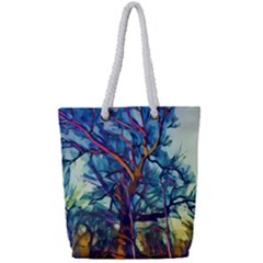 Tree Colorful Nature Landscape Full Print Rope Handle Tote (small) by Pakrebo