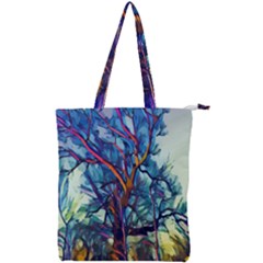 Tree Colorful Nature Landscape Double Zip Up Tote Bag by Pakrebo